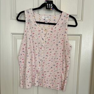 Carole Hickman Pink Sleeveless Relaxed Tank Top Pajama Sz M